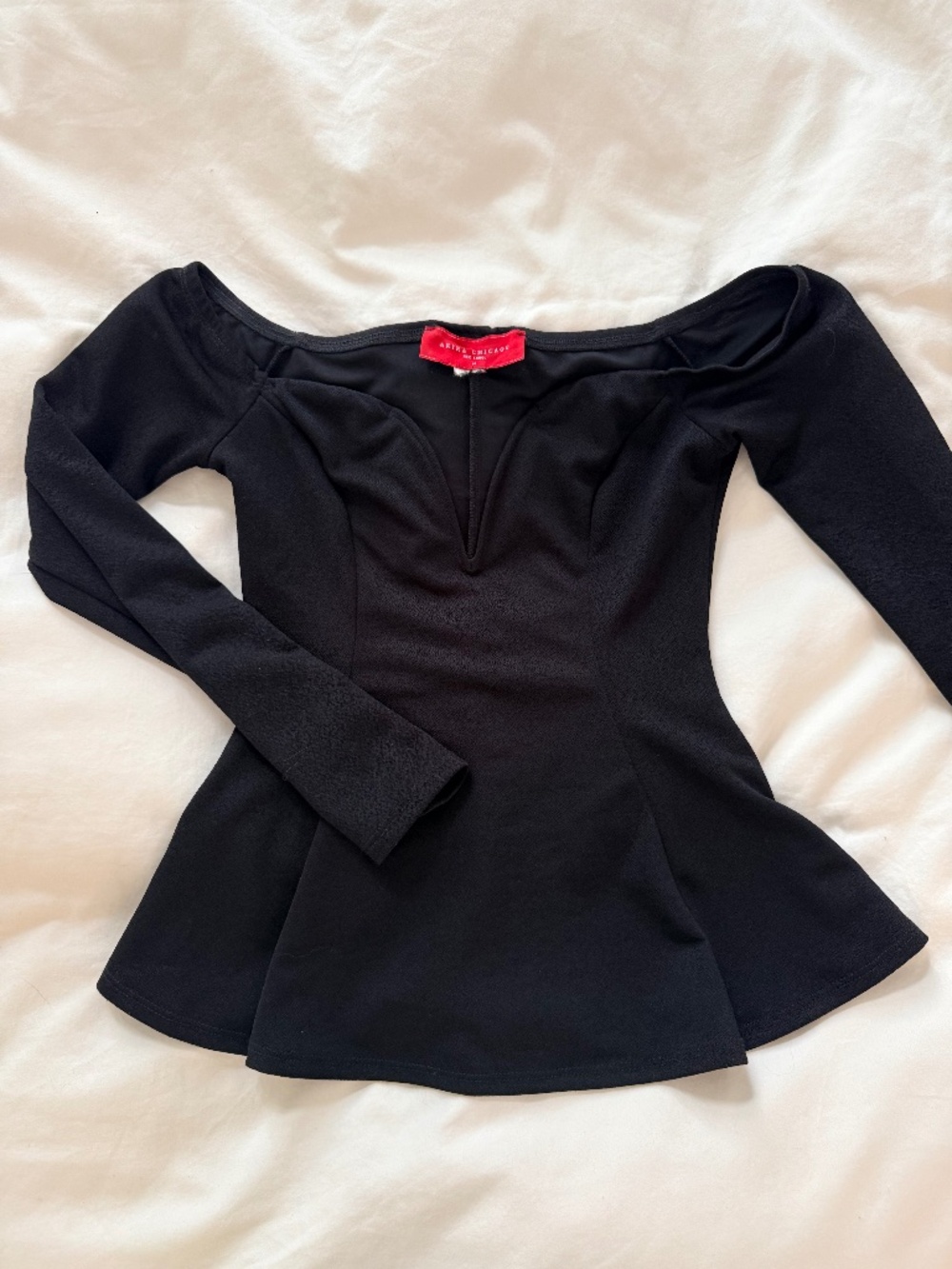 Black peplum long sleeve